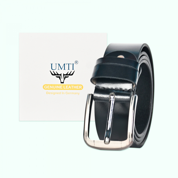 UMTI® Gürtel Herren Ledergürtel aus Büffelleder für Männer 25- (22A) Jeans Echtleder 35mm breit kürzbar Neu